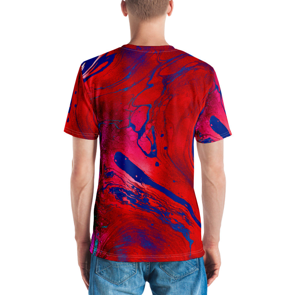 Red-Blù Tie Dye  - T-shirt uomo