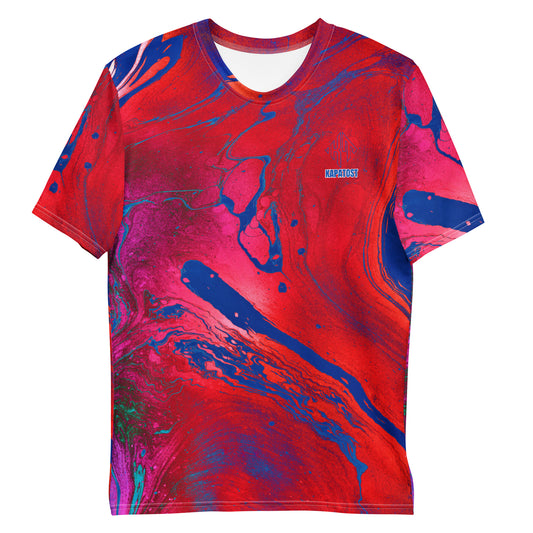 Red-Blù Tie Dye  - T-shirt uomo