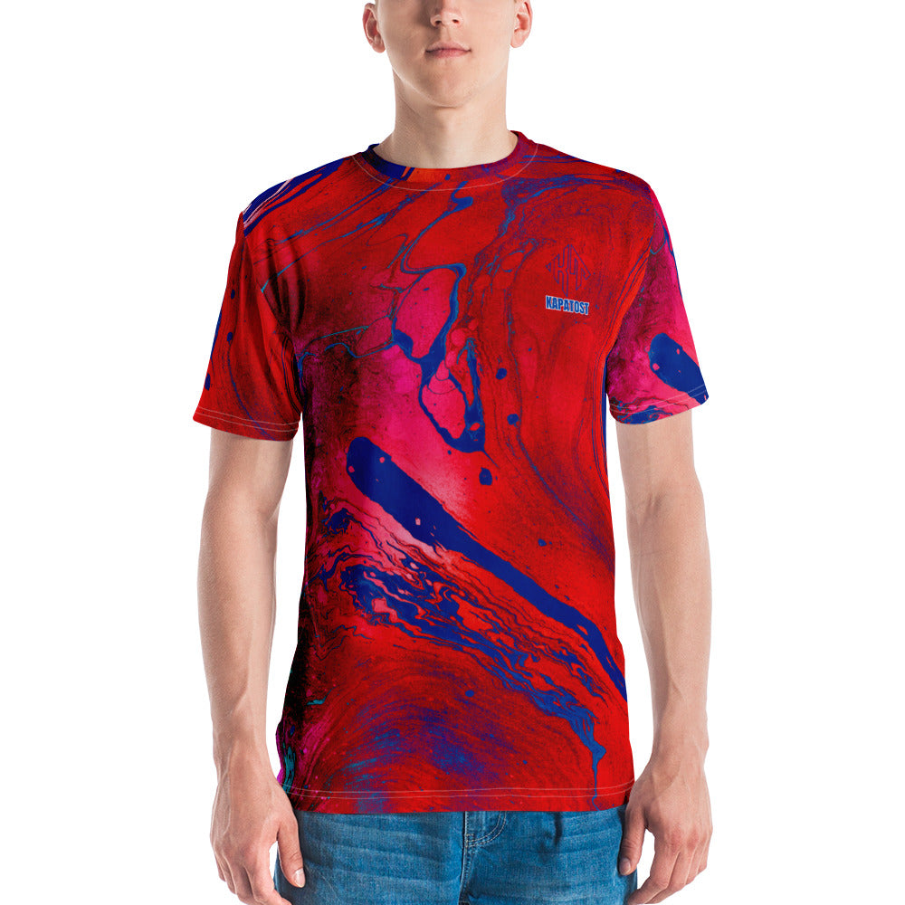 Red-Blù Tie Dye  - T-shirt uomo