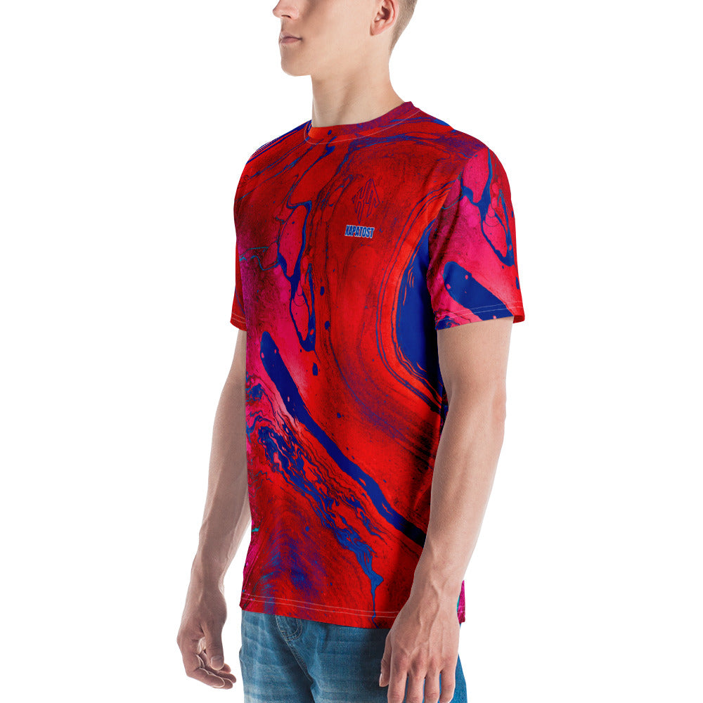 Red-Blù Tie Dye  - T-shirt uomo