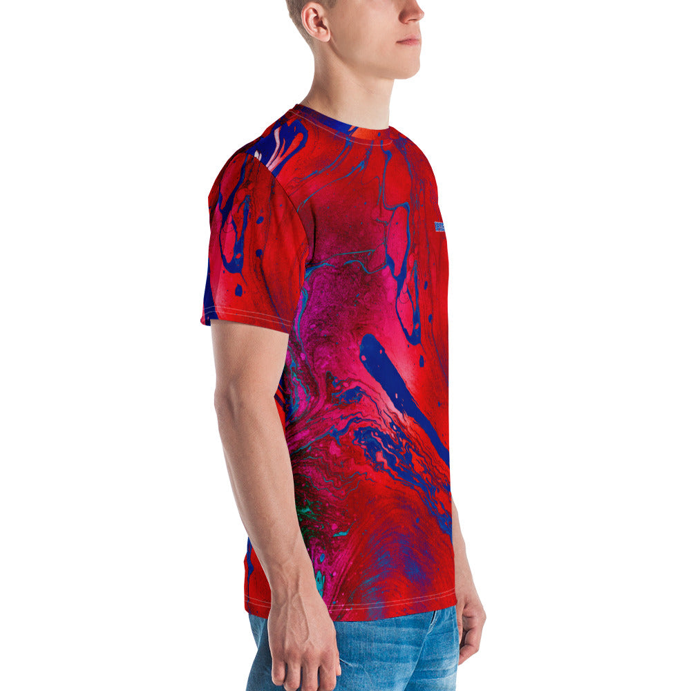 Red-Blù Tie Dye  - T-shirt uomo