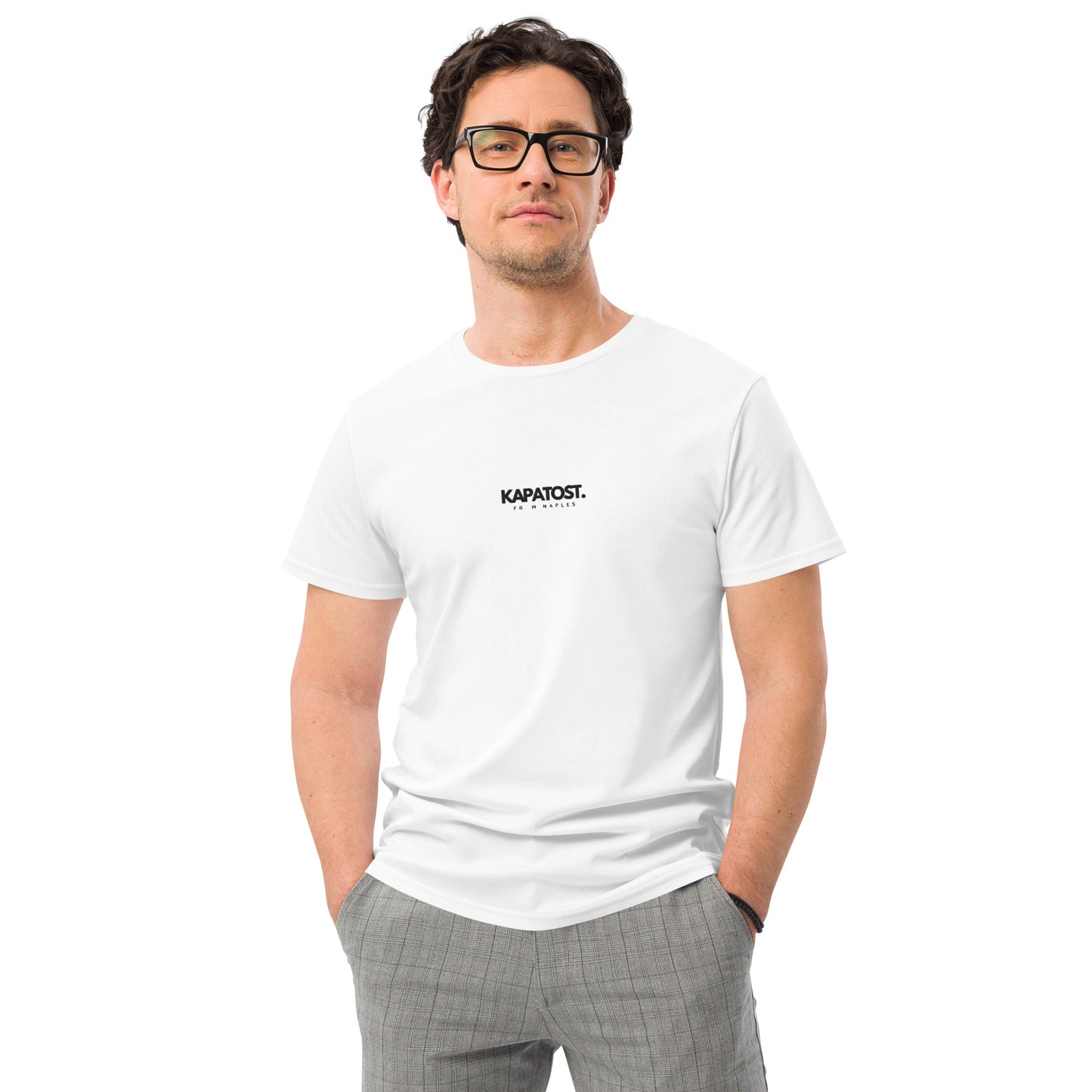 Ricamo nero  Kapatost - T-shirt in cotone premium