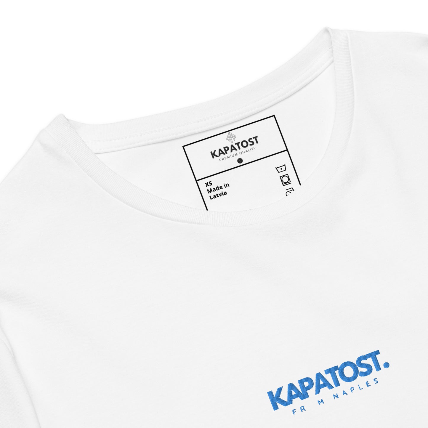 Ricamo azzurro Kapatost - T-shirt in cotone premium