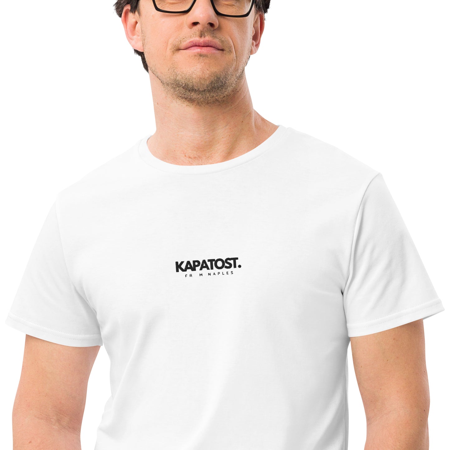 Ricamo nero  Kapatost - T-shirt in cotone premium