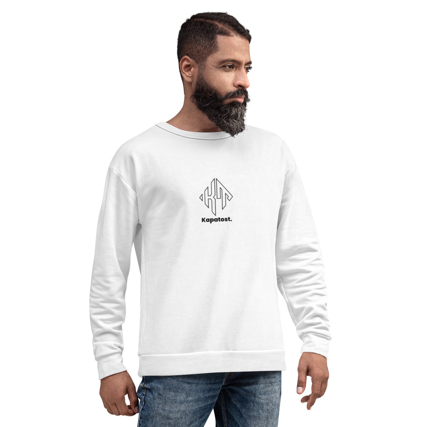 White Kapatost Logo - Felpa Girocollo unisex