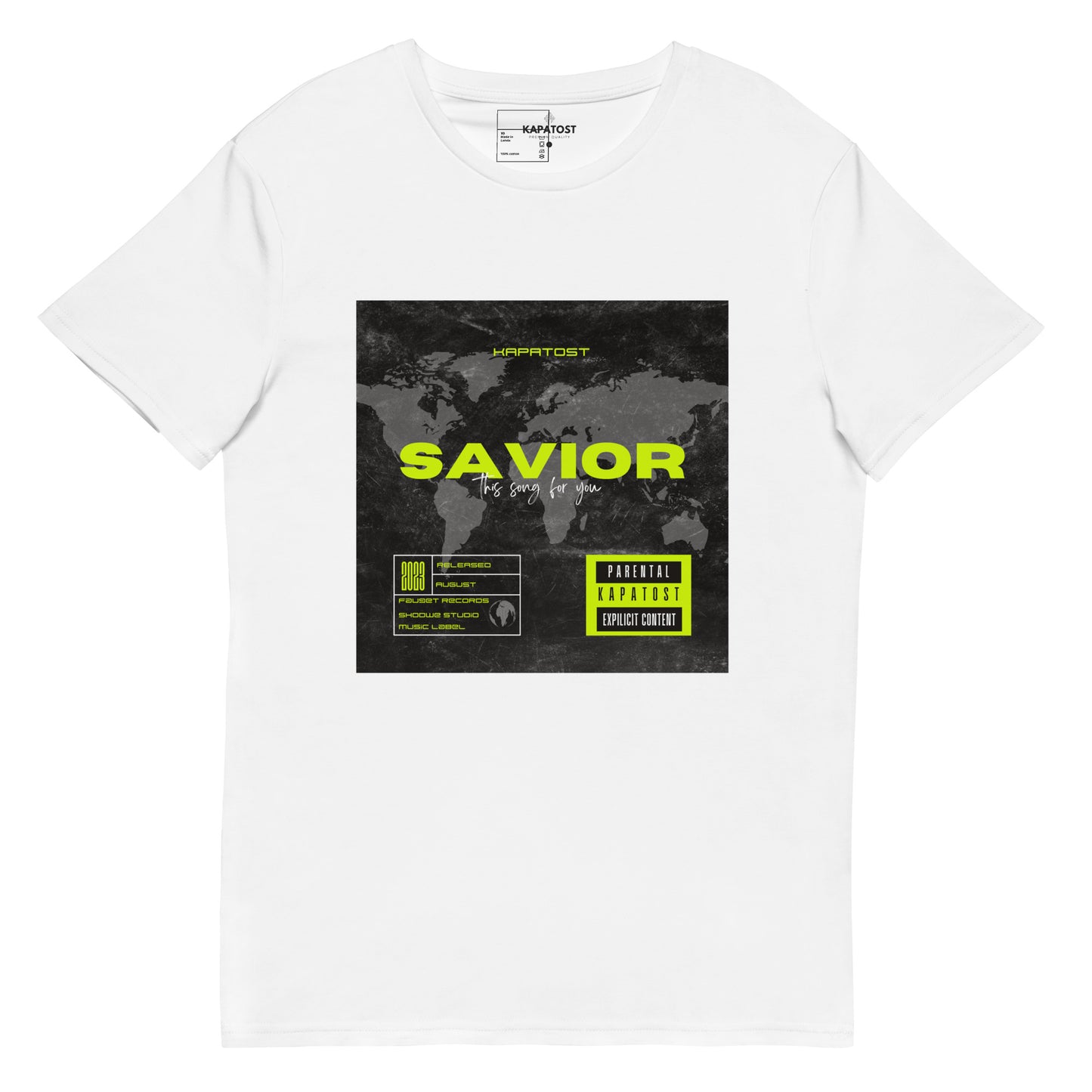 Savior World - T-shirt in cotone premium uomo