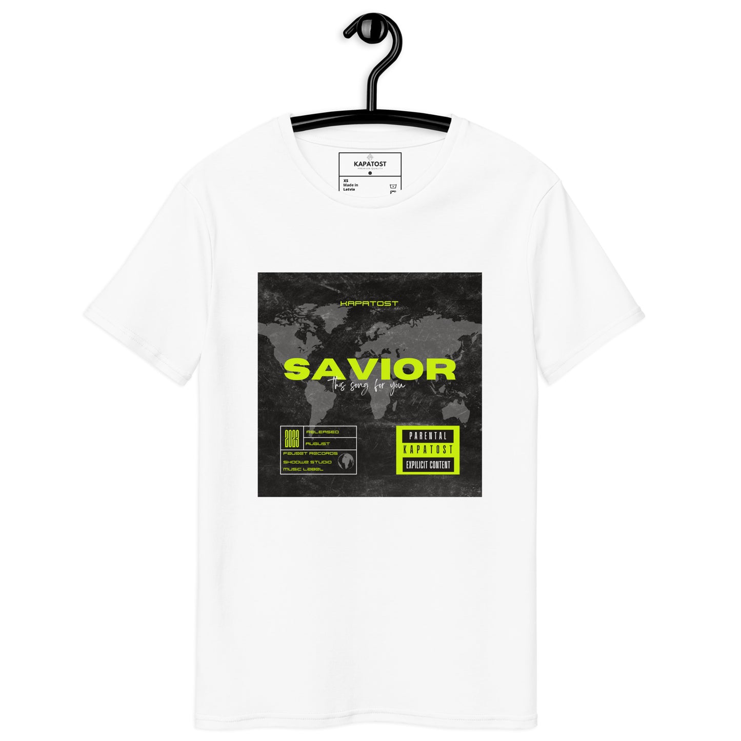 Savior World - T-shirt in cotone premium uomo