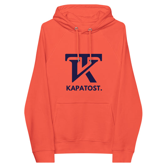 KT Kapatost. - Felpa raglan ecologica con cappuccio unisex