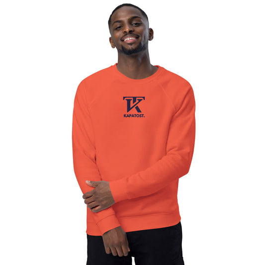 KT Orange intense - Felpa raglan in tessuto organico unisex