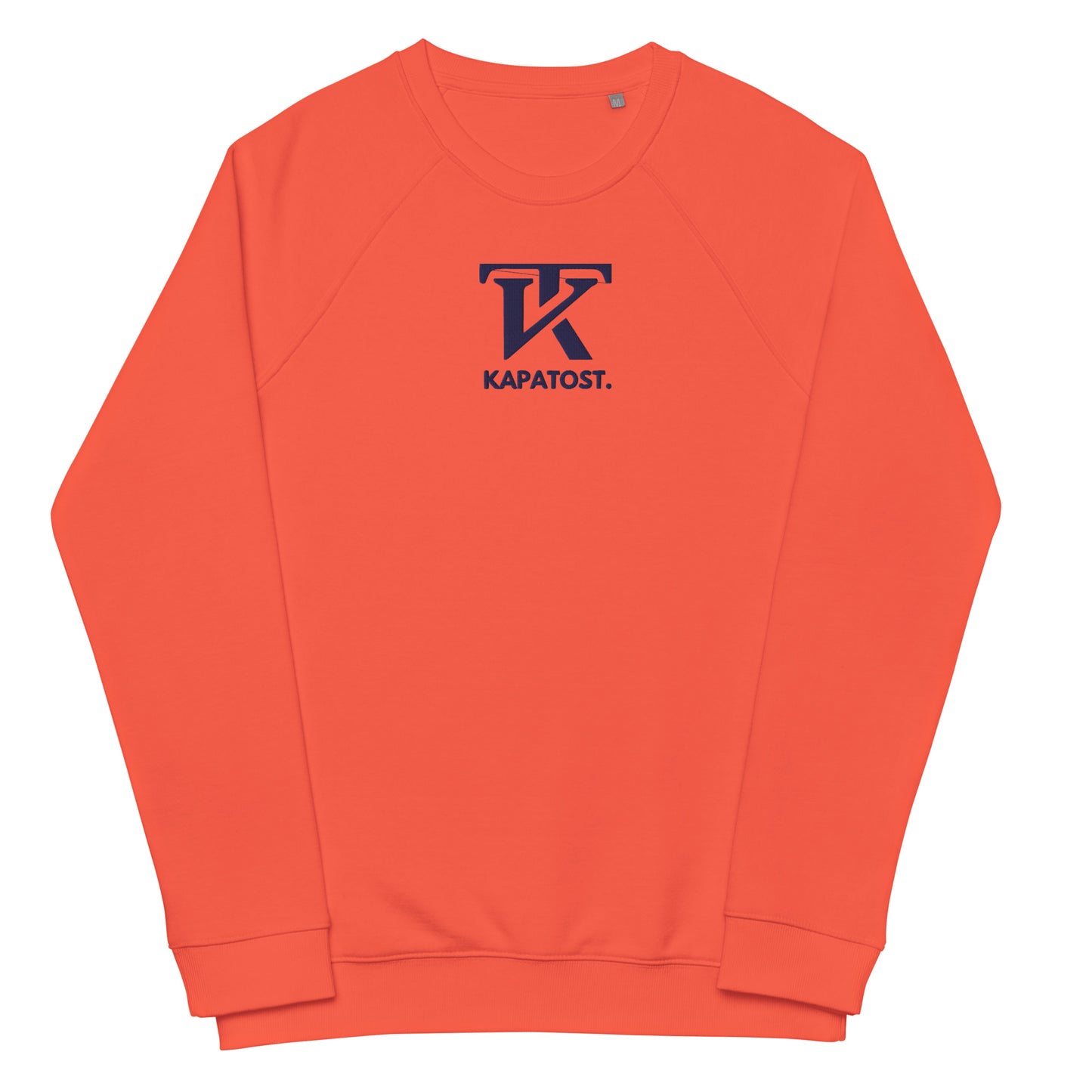 KT Orange intense - Felpa raglan in tessuto organico unisex